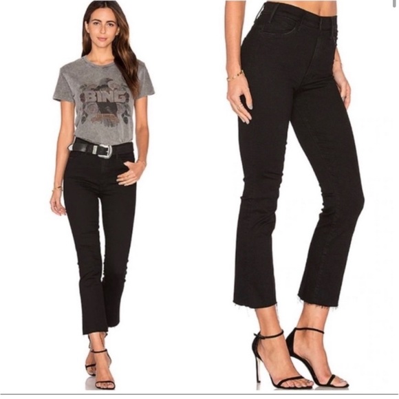 MOTHER Denim - MOTHER Hustler Ankle Fray Black Not Guilty Jeans